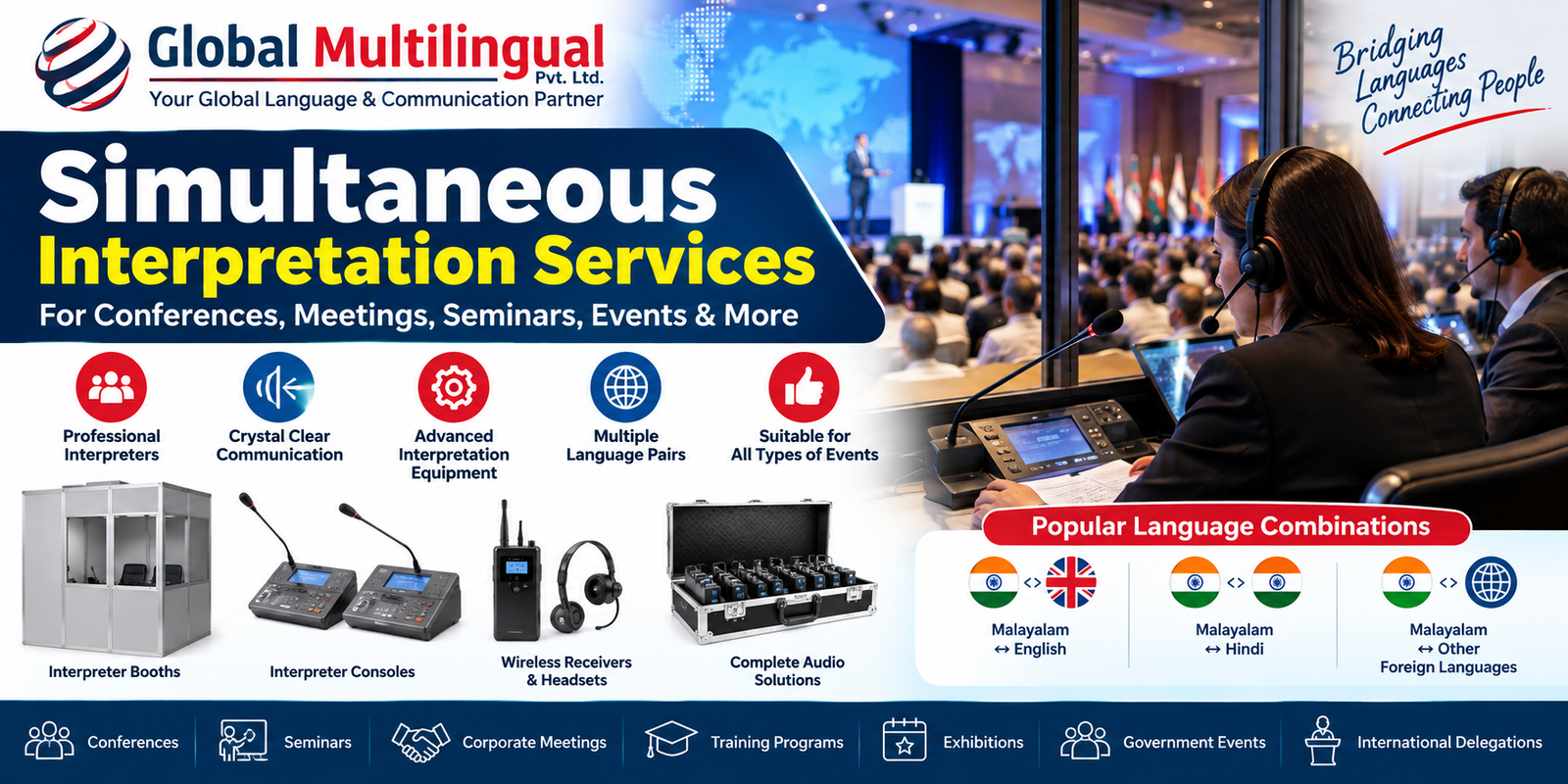 Malayalam Simultaneous Interpretation Services in Kochi, Kerala