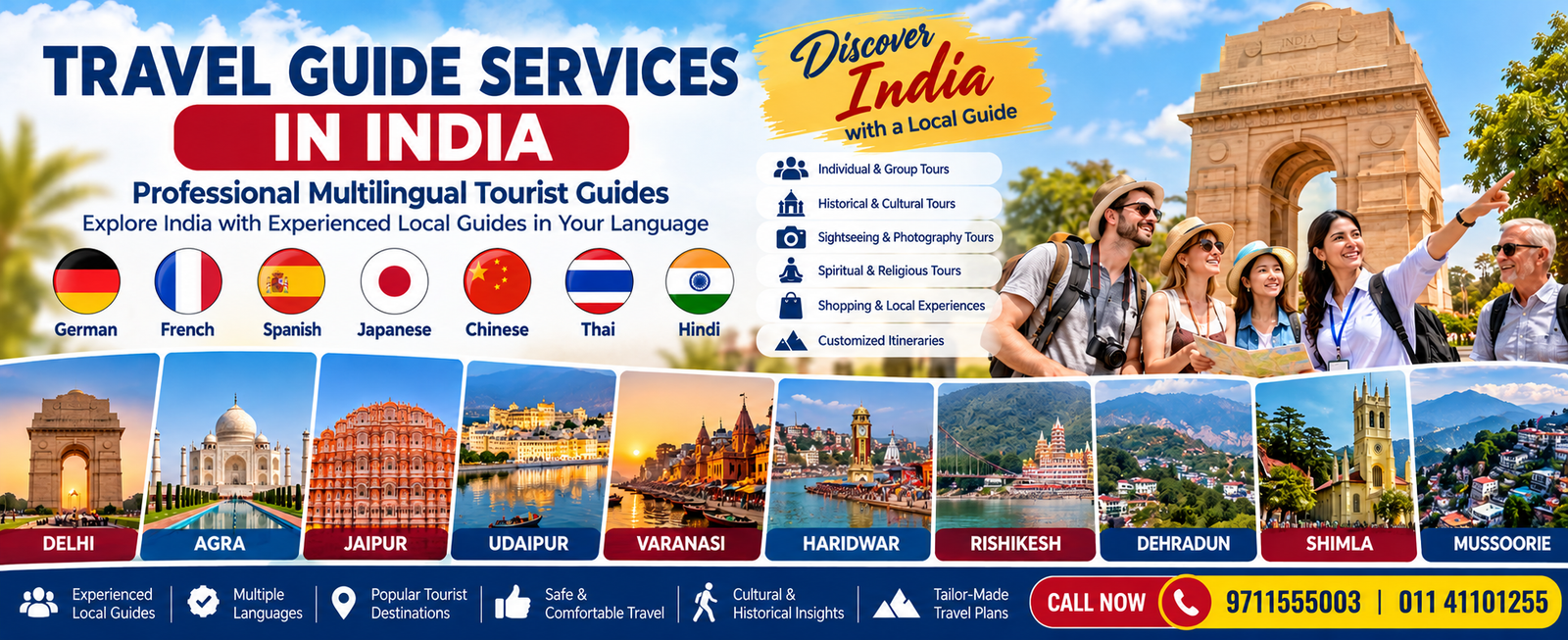 Travel Guide & Tourist Guide Services in Delhi, Agra, Jaipur, Udaipur, Varanasi, Haridwar, Rishikesh, Dehradun, Shimla & masuri